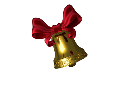 gold christmas bell with decorative red ribbon on transparent background - Download Free Stock Videos Pikwizard.com