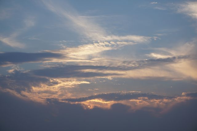Tranquil Sunset Sky with Dynamic Cloud Patterns - Download Free Stock Photos Pikwizard.com