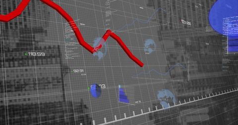 Financial Data Graph Overlaying Cityscape Illustration - Download Free Stock Images Pikwizard.com