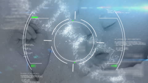 Digital DNA Analysis Interface Overlayed on Sleeping Child