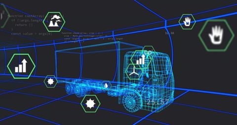 Futuristic Truck Technology Data Visualization Concept