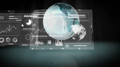 Futuristic Data Processing with Digital Globe Interface