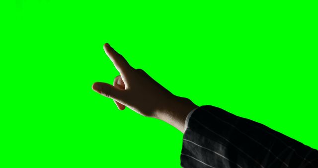 Hand Pointing Up on Green Background - Download Free Stock Images Pikwizard.com