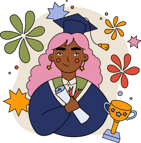 Transparent Celebratory Graduate Woman with Pink Hair and Diploma - Download Free Stock Videos Pikwizard.com