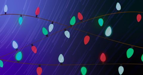 Colorful Fairy Lights in Abstract Holiday Background