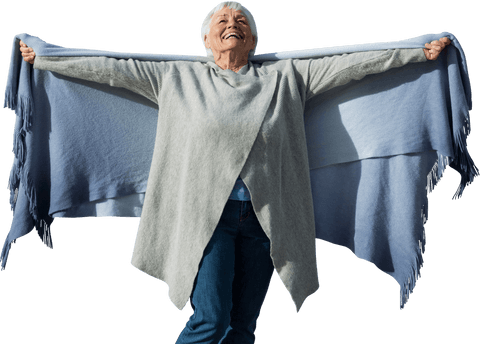 joyful senior woman with open arms transparent background - Download Free Stock Videos Pikwizard.com