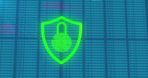 Biometric Security Icon Over Digital Data Matrix - Download Free Stock Images Pikwizard.com