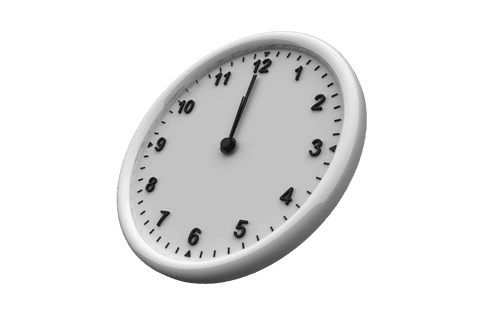 opaque clock displaying twelve o'clock in transparent background - Download Free Stock Videos Pikwizard.com