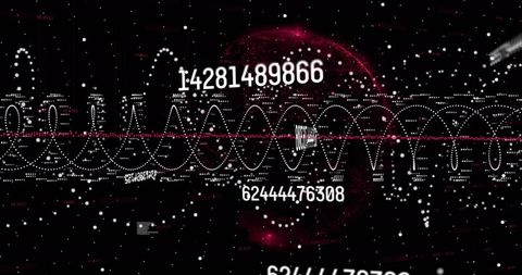 Digital dna helix with dynamic connections and numbers