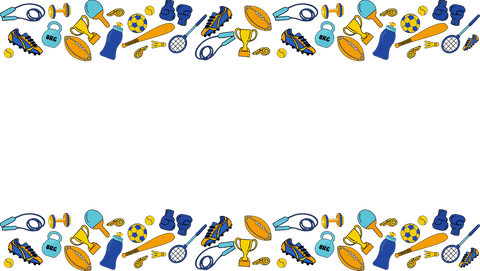 Colourful Transparent Sports Equipment Frame with Copy Space