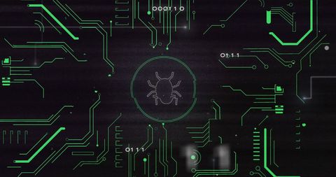 Digital Circuit Board with Bug Icon Highlighting Cybersecurity Risk - Download Free Stock Images Pikwizard.com