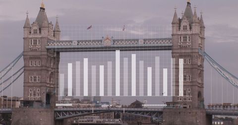 Data Analytics Graphic Overlay on London Landmark - Download Free Stock Images Pikwizard.com