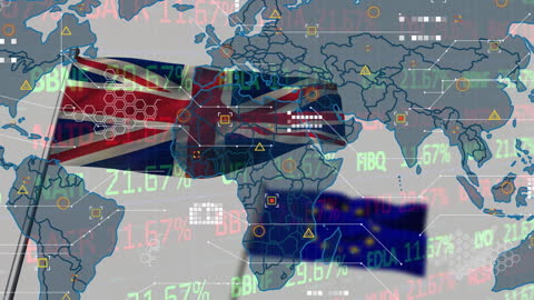 Digital Connectivity with UK Flag and Global Data