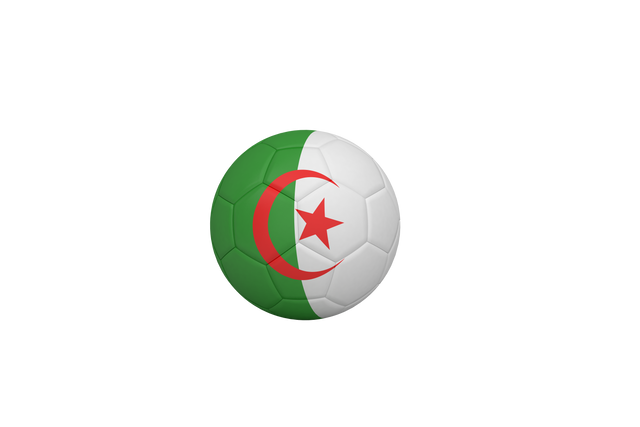 Football Featuring Algeria Flag Colors and Emblem, Transparent Background - Download Free Stock Videos Pikwizard.com