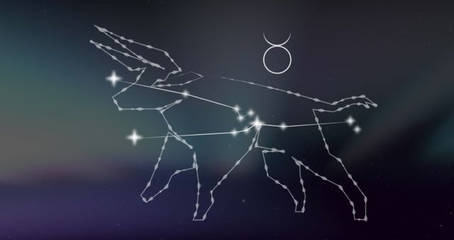 Taurus Zodiac Constellation with Celestial Background - Download Free Stock Images Pikwizard.com