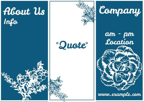 elegant business card with floral embellishments on blue and white - Download Free Stock Templates Pikwizard.com