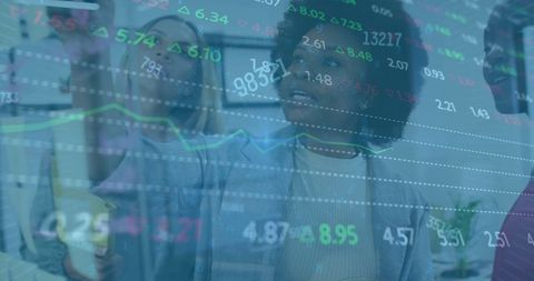 Financial Team Analyzing Global Market Trends at Office