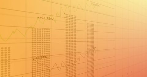 Statistical Data Display Over Grid Network With Orange Gradient - Download Free Stock Images Pikwizard.com