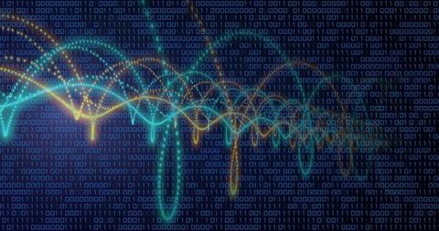 Abstract Binary Digital Data with Vibrant Neural Waves - Download Free Stock Images Pikwizard.com