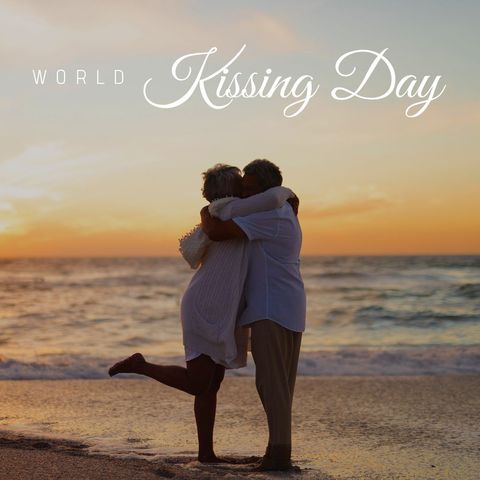 elderly couple embracing on beach during sunset - Download Free Stock Templates Pikwizard.com