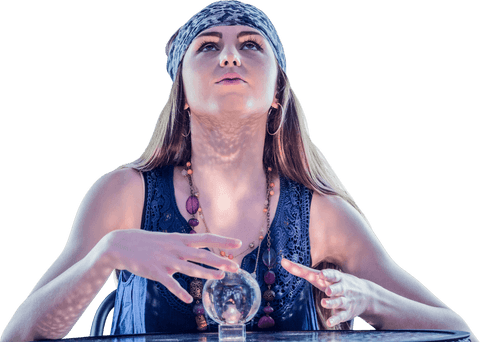 mystical fortune teller gazing into transparent crystal ball - Download Free Stock Videos Pikwizard.com