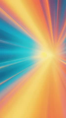 Vertical looping light burst emitting orange and teal rays for dynamic radiant backgrounds