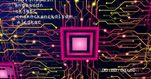 Neon Circuit Board with Digital Data Interface - Download Free Stock Images Pikwizard.com