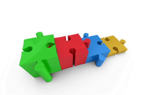 colorful 3d transparent puzzle pieces on isolated background - Download Free Stock Videos Pikwizard.com