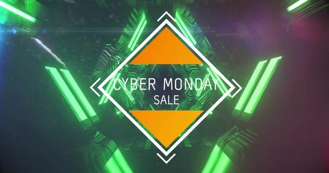 Cyber Monday Digital Sale with Neon Elements