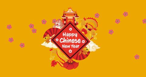 Chinese New Year Celebration Banner with Decorative Symbols - Download Free Stock Images Pikwizard.com