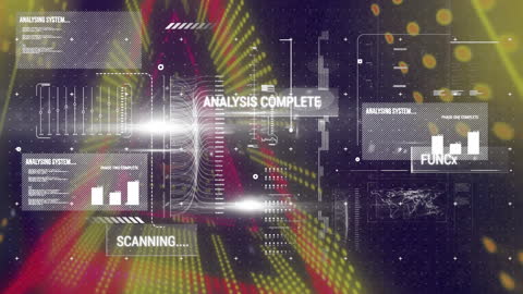 Futuristic Digital Analysis Interface Displaying Data