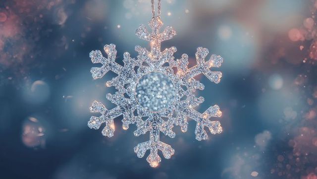 Glistening Crystal Snowflake Ornament with Festive Sparkle