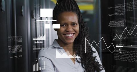 Confident Female IT Expert Analyzing Data in Server Room - Download Free Stock Images Pikwizard.com