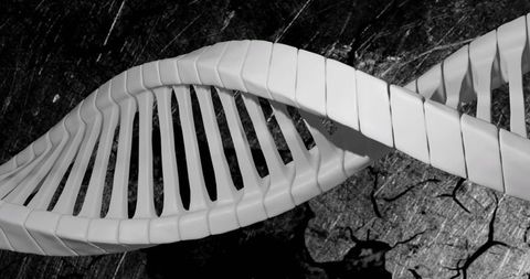 Twisting DNA Strand with Cracked Earth Background for Research and Science