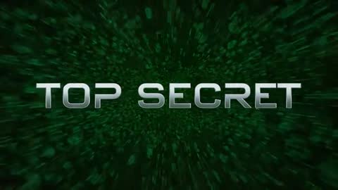 TOP SECRET Metallic Text Traveling Through Green Digital Data Tunnel with Motion Streaks