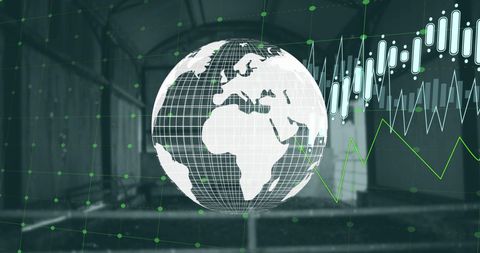 Digital Globe with Data and Cityscape Overlay - Download Free Stock Images Pikwizard.com