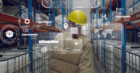 Warehouse Worker Using High-Tech Logistics Data Interface - Download Free Stock Images Pikwizard.com