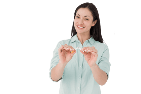 smiling woman overcoming smoking habit with transparent background - Download Free Stock Videos Pikwizard.com