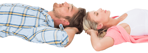 Attractive Couple Relaxing Peacefully Transparent Background