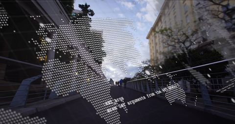 Global communication concept: digital connections bridge