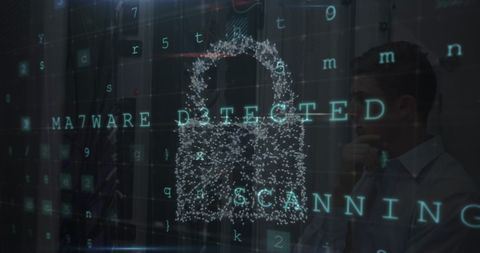 Digital Security Concept with Padlock and Malware Alert - Download Free Stock Images Pikwizard.com