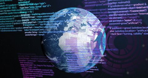 Visual Representation of Global Digital Data Processing - Download Free Stock Images Pikwizard.com