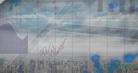 Data Visualization Overlay in Urban Skyline - Download Free Stock Images Pikwizard.com