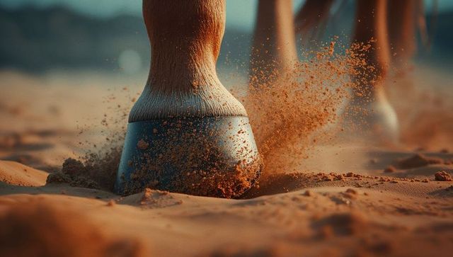 Horse Hoof Striking Sandy Ground