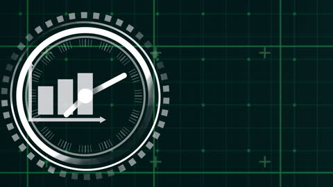 Futuristic Clock Animation on Technology Interface Background