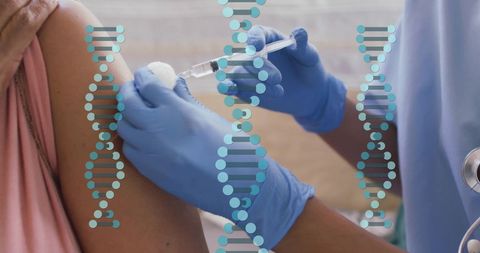 Vaccination and genetic research conceptual image