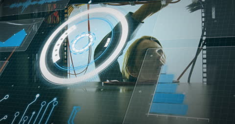 Abstract Technology Background with Futuristic Interface