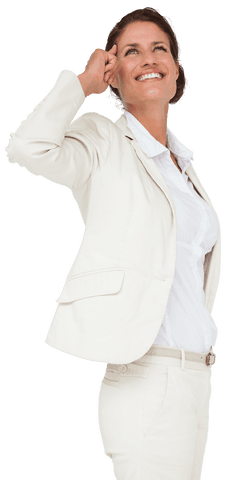 Success-Focused Businesswoman Joyous Expression Transparent Background