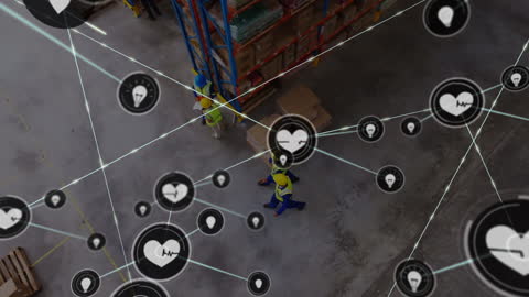 Network Overlay on Diverse Warehouse Team Collaborating