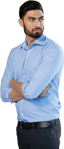 confident man in blue shirt with transparent background - Download Free Stock Videos Pikwizard.com